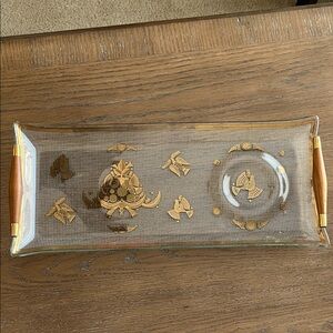 Georges Briard 22k Onlay Sonata Snack Serving Tray